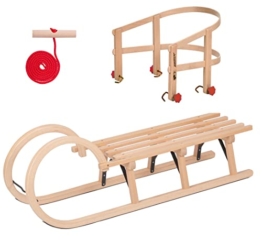 Holzschlitten Davos mit Hörner 110cm