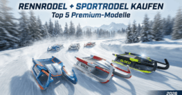 Rennrodel und Sportrodel im Test 2026 – Premium-Modelle von Kathrein, Sirch und Gloco auf verschneiter Rennstrecke